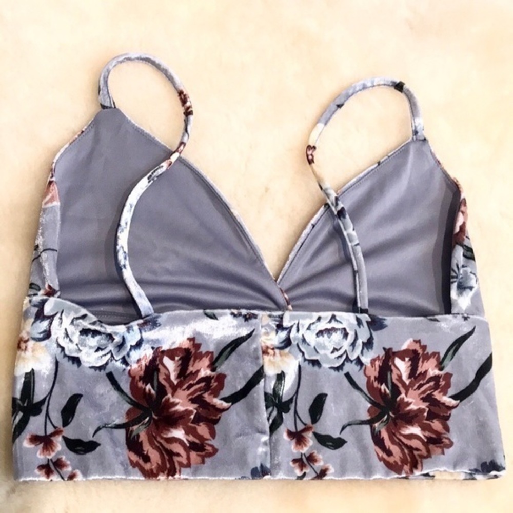 Project 28 NYC Lavander Floral Crushed Velvet Bra. S,M,L - Picture 4 of 7